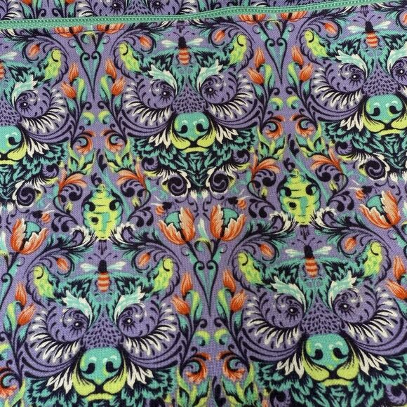 Tula Pink Tiny Beast Bear With Me Print Handmade Double Zip Wristlet Pouch New - Picture 2 of 6